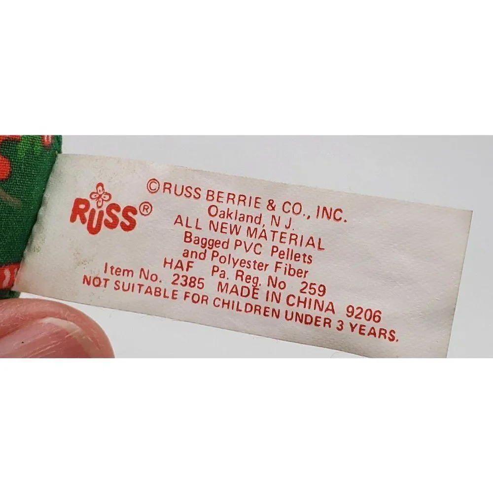 Vintage Russ Troll Plush Doll Luv Pet Christmas Candy Canes Red Hair 7" W/ Tag - Picture 6 of 6